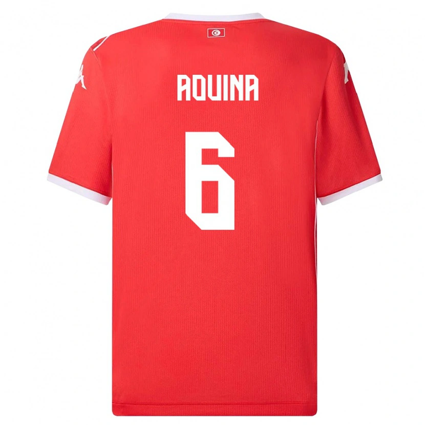 Danxen Dámské Tunisko Rania Aouina #6 Červená Bílá Domů Hráčské Dresy 26-28 Dres