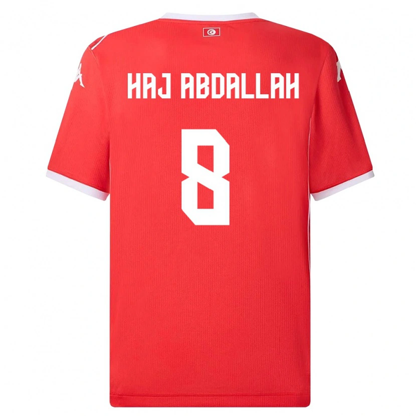 Danxen Dámské Tunisko Saïfedin Haj Abdallah #8 Červená Bílá Domů Hráčské Dresy 26-28 Dres