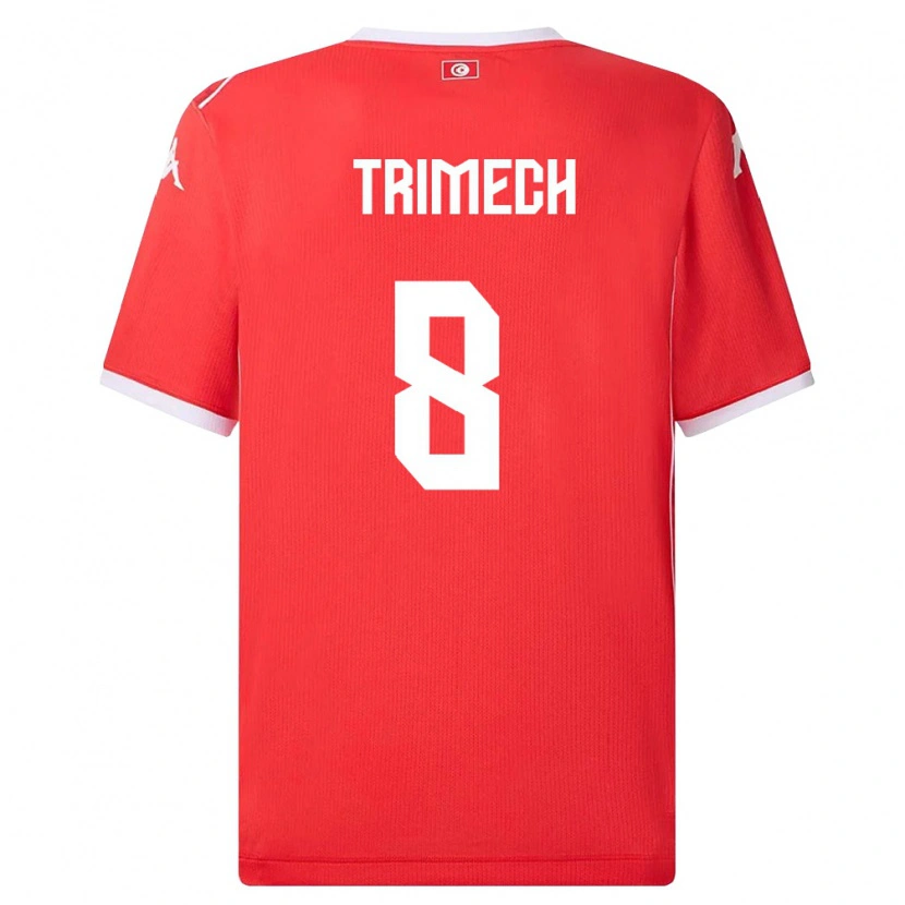Danxen Dámské Tunisko Anas Trimech #8 Červená Bílá Domů Hráčské Dresy 26-28 Dres