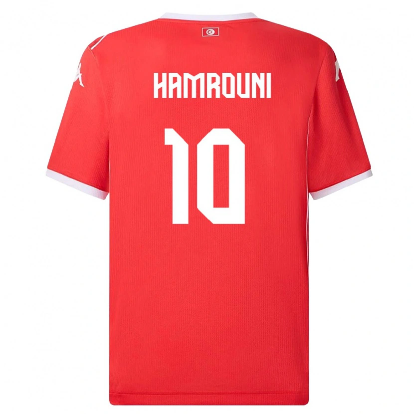 Danxen Dámské Tunisko Rayen Hamrouni #10 Červená Bílá Domů Hráčské Dresy 26-28 Dres