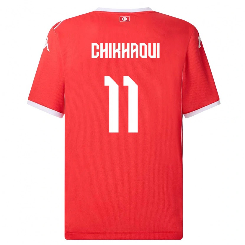 Danxen Dámské Tunisko Mahdi Chikhaoui #11 Červená Bílá Domů Hráčské Dresy 26-28 Dres
