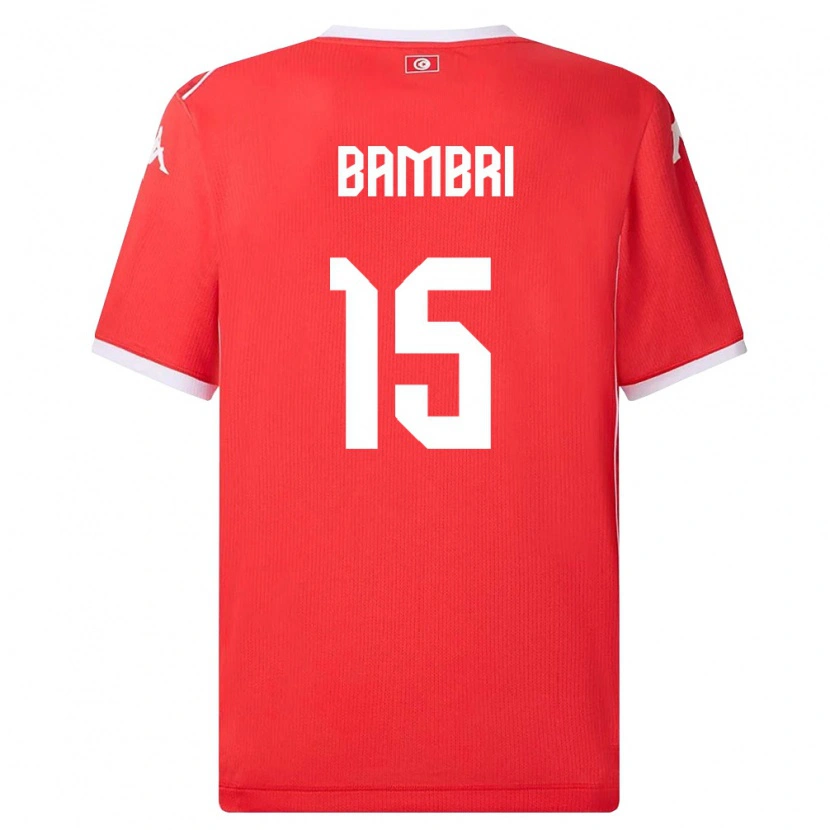 Danxen Dámské Tunisko Ahmed Bambri #15 Červená Bílá Domů Hráčské Dresy 26-28 Dres