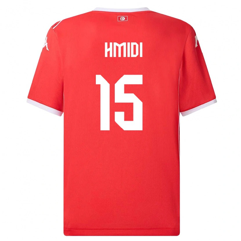 Danxen Dámské Tunisko Makolm Hmidi #15 Červená Bílá Domů Hráčské Dresy 26-28 Dres