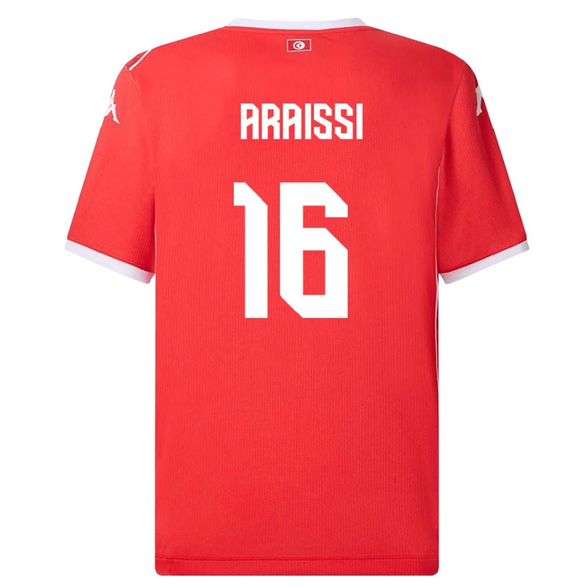 Danxen Dámské Tunisko Malek Araissi #16 Červená Bílá Domů Hráčské Dresy 26-28 Dres