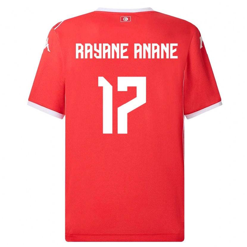 Danxen Dámské Tunisko Mohamed Rayane Anane #17 Červená Bílá Domů Hráčské Dresy 26-28 Dres