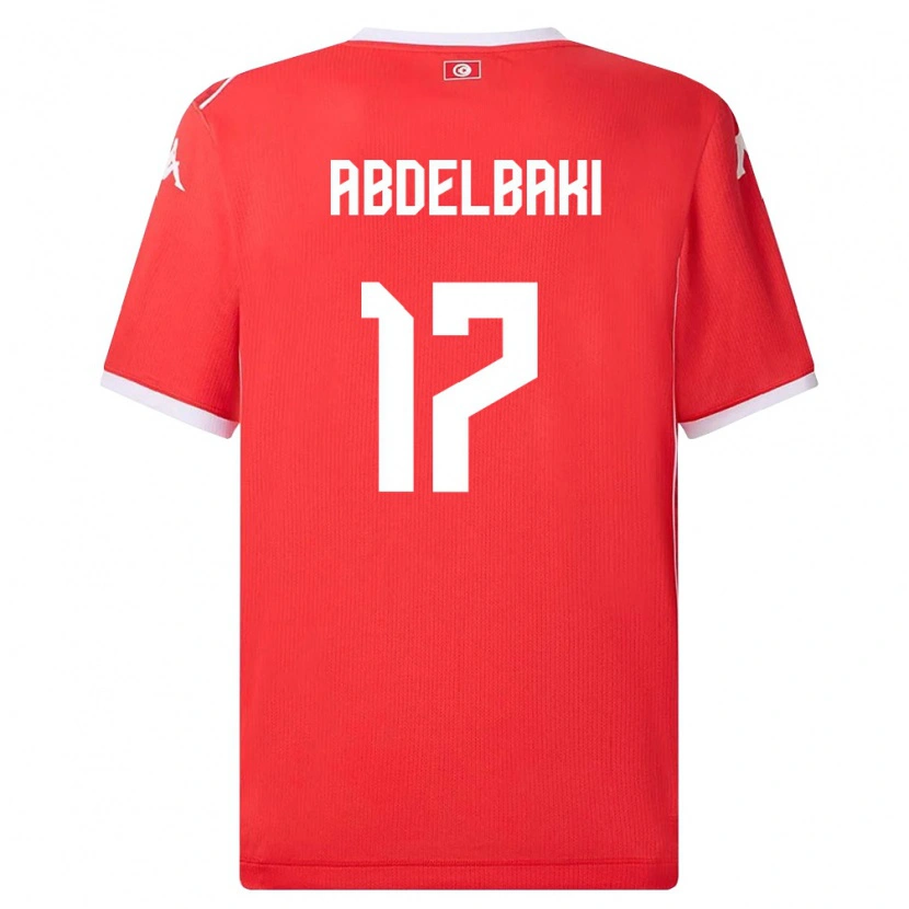 Danxen Dámské Tunisko Aziz Abdelbaki #17 Červená Bílá Domů Hráčské Dresy 26-28 Dres