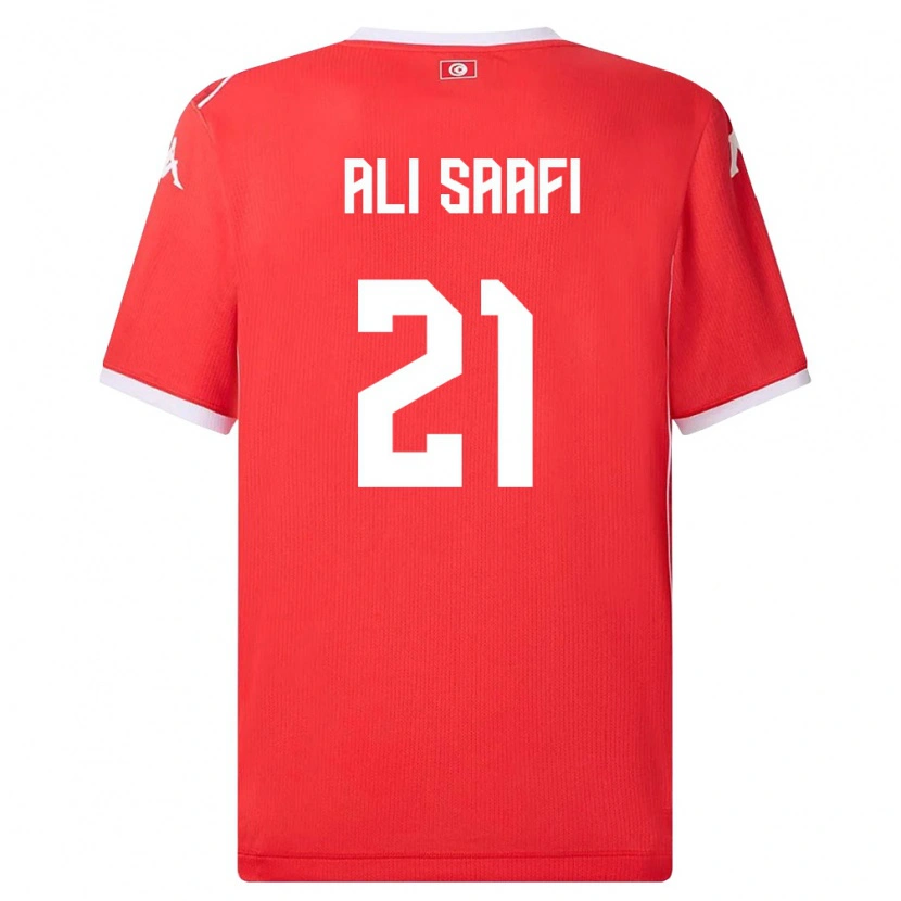 Danxen Dámské Tunisko Mohamed Ali Saafi #21 Červená Bílá Domů Hráčské Dresy 26-28 Dres