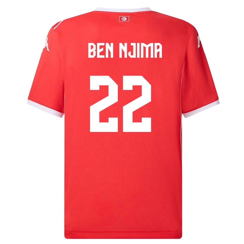 Danxen Dámské Tunisko Firas Ben Njima #22 Červená Bílá Domů Hráčské Dresy 26-28 Dres