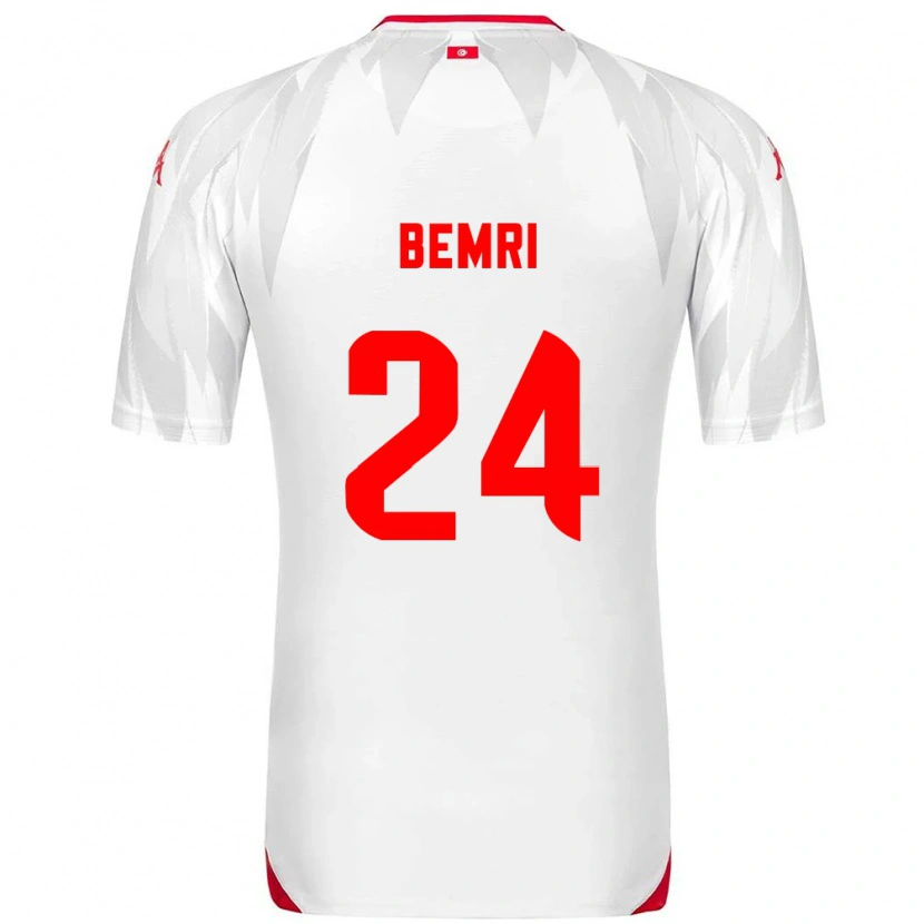 Danxen Dámské Tunisko Ahmed Bemri #24 Bílá Červená Domů Hráčské Dresy 26-28 Dres