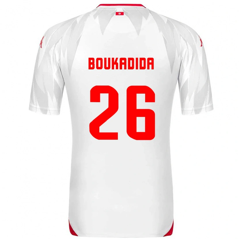 Danxen Dámské Tunisko Rayan Boukadida #26 Bílá Červená Domů Hráčské Dresy 26-28 Dres