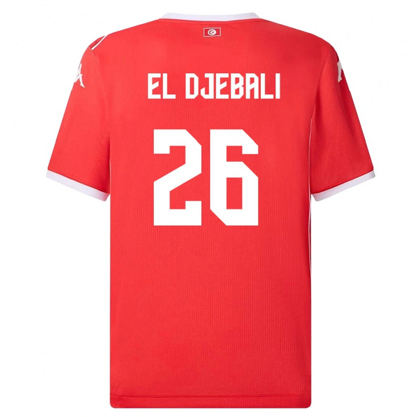 Danxen Dámské Tunisko Chaim El Djebali #26 Červená Bílá Domů Hráčské Dresy 26-28 Dres