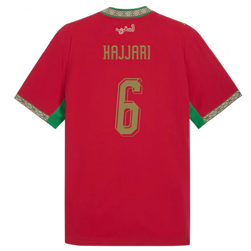 Danxen Dámské Maroko Rayhan Hajjari #6 Červená Zelená Bílá Domů Hráčské Dresy 26-28 Dres