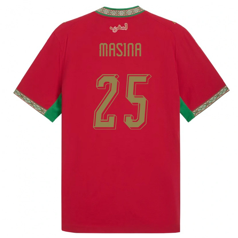 Danxen Dámské Maroko Adam Masina #25 Červená Zelená Bílá Domů Hráčské Dresy 26-28 Dres