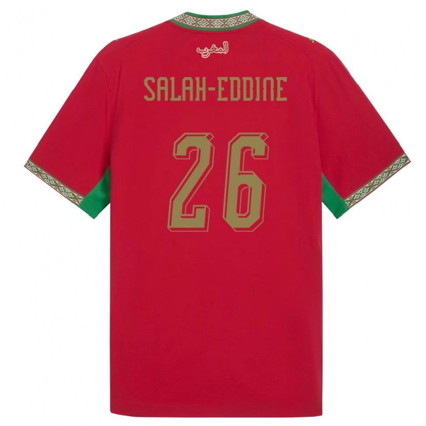 Danxen Dámské Maroko Anass Salah-Eddine #26 Červená Zelená Bílá Domů Hráčské Dresy 26-28 Dres