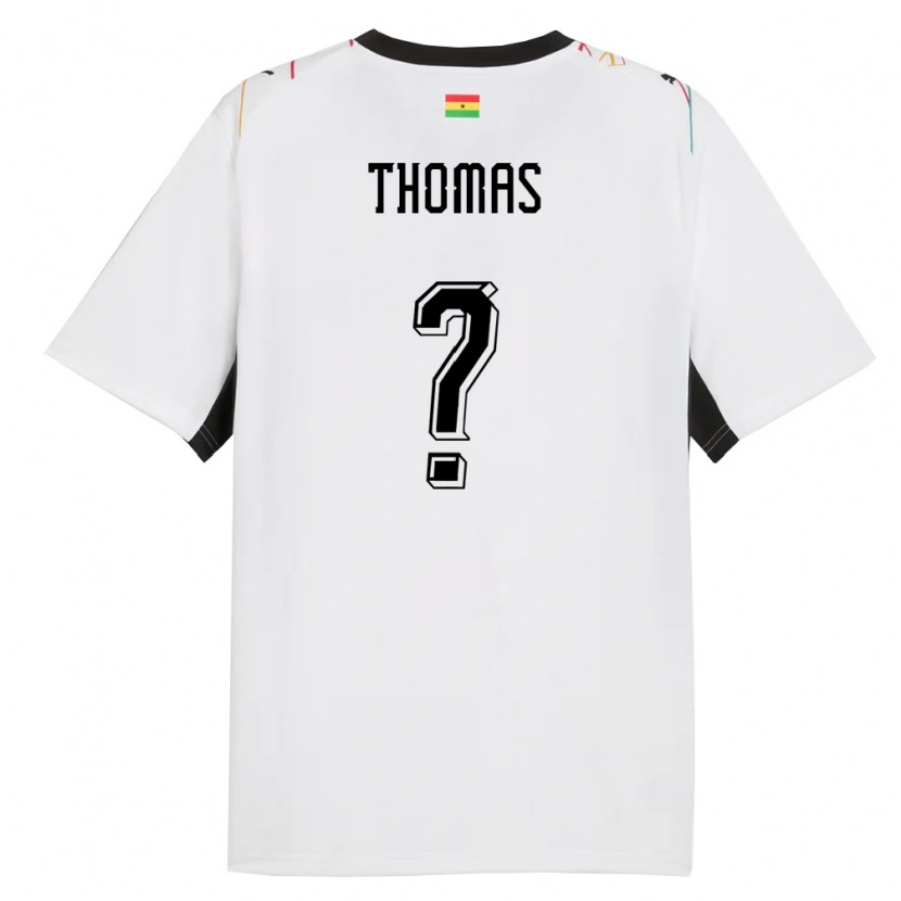 Danxen Dámské Ghana Thomas Partey #0 Bílá Černá Žlutá Domů Hráčské Dresy 26-28 Dres