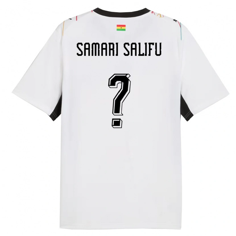 Danxen Dámské Ghana Abass Samari Salifu #0 Bílá Černá Žlutá Domů Hráčské Dresy 26-28 Dres