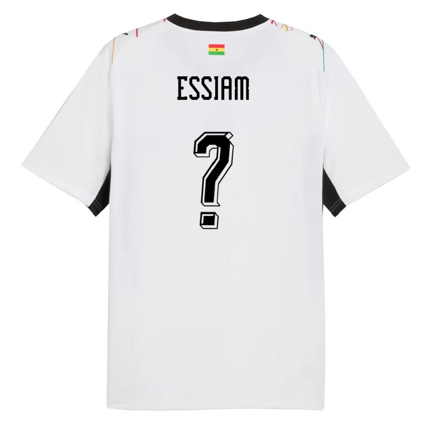 Danxen Dámské Ghana Emmanuel Essiam #0 Bílá Černá Žlutá Domů Hráčské Dresy 26-28 Dres
