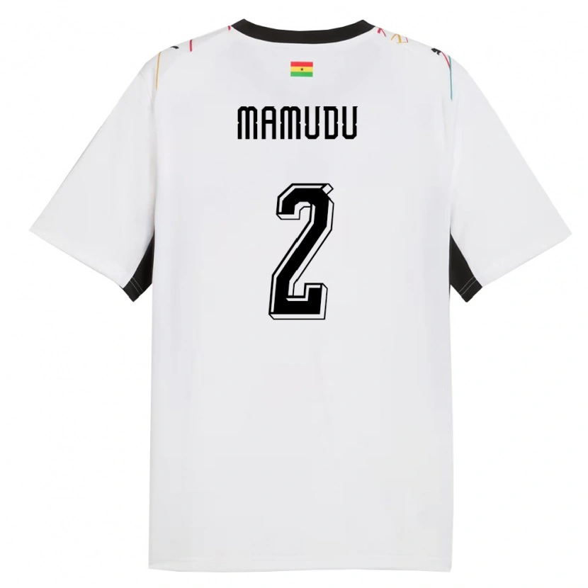 Danxen Dámské Ghana Kamaradini Mamudu #2 Bílá Černá Žlutá Domů Hráčské Dresy 26-28 Dres