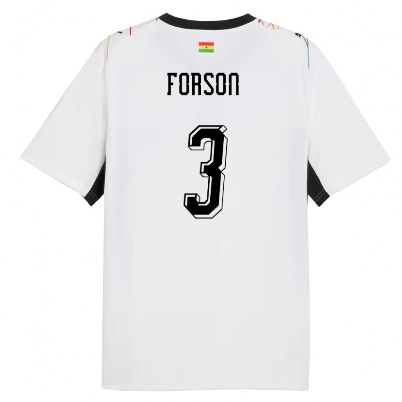Danxen Dámské Ghana Amankwah Forson #3 Bílá Černá Žlutá Domů Hráčské Dresy 26-28 Dres