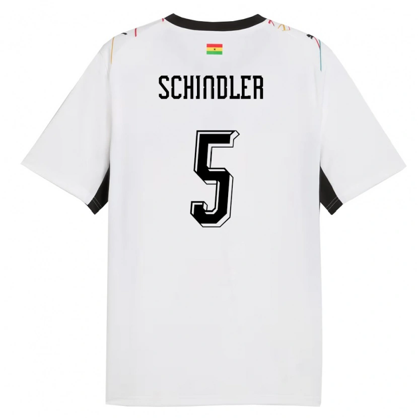 Danxen Dámské Ghana Kingsley Schindler #5 Bílá Černá Žlutá Domů Hráčské Dresy 26-28 Dres