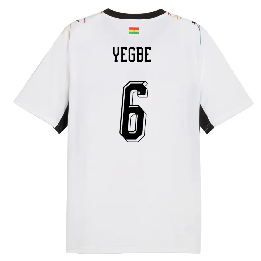Danxen Dámské Ghana Terry Yegbe #6 Bílá Černá Žlutá Domů Hráčské Dresy 26-28 Dres