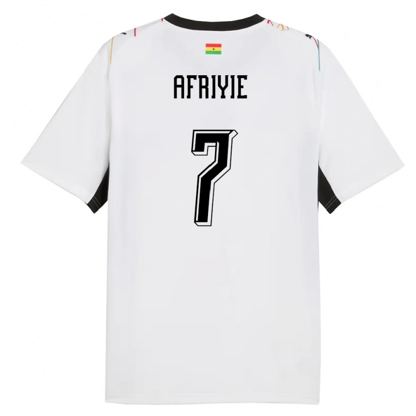Danxen Dámské Ghana Jerry Afriyie #7 Bílá Černá Žlutá Domů Hráčské Dresy 26-28 Dres