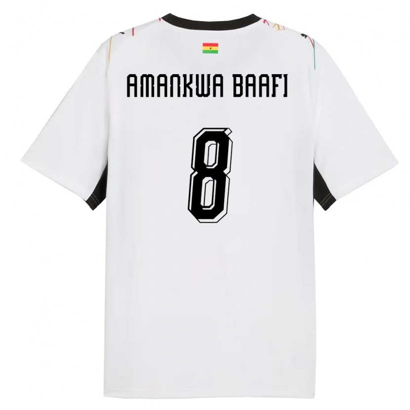 Danxen Dámské Ghana Yaw Amankwa Baafi #8 Bílá Černá Žlutá Domů Hráčské Dresy 26-28 Dres