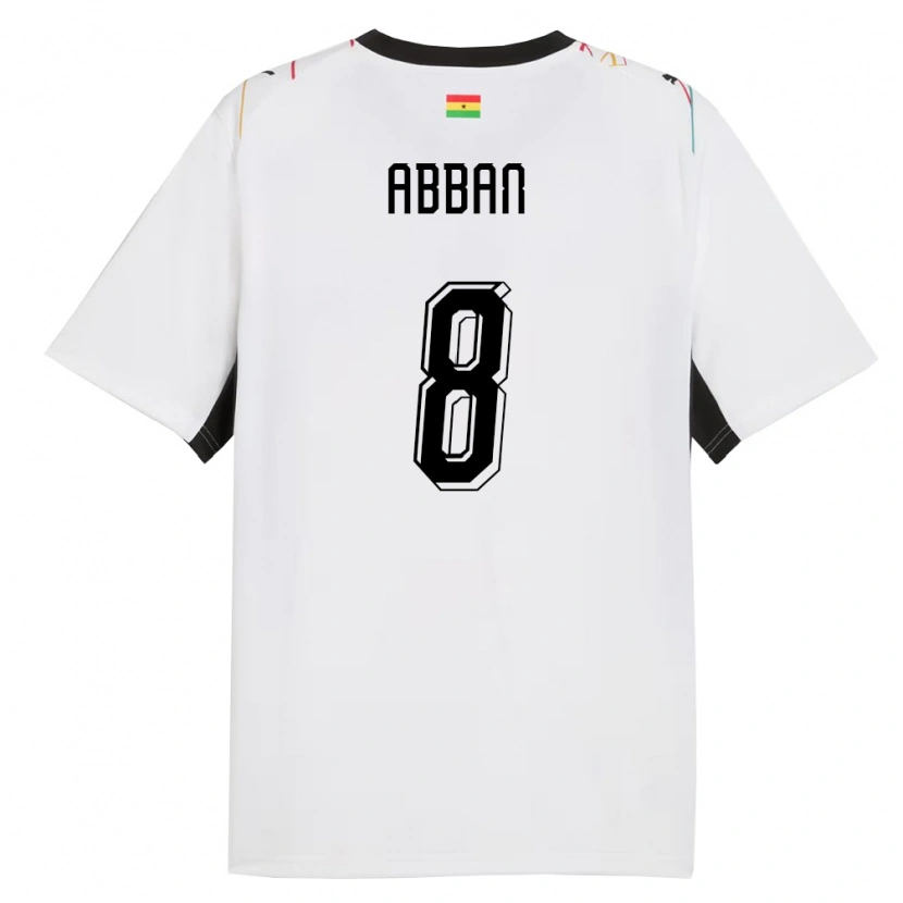 Danxen Dámské Ghana Ebenezer Abban #8 Bílá Černá Žlutá Domů Hráčské Dresy 26-28 Dres