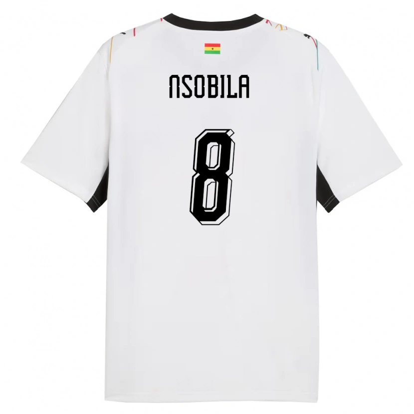 Danxen Dámské Ghana Dominic Nsobila #8 Bílá Černá Žlutá Domů Hráčské Dresy 26-28 Dres