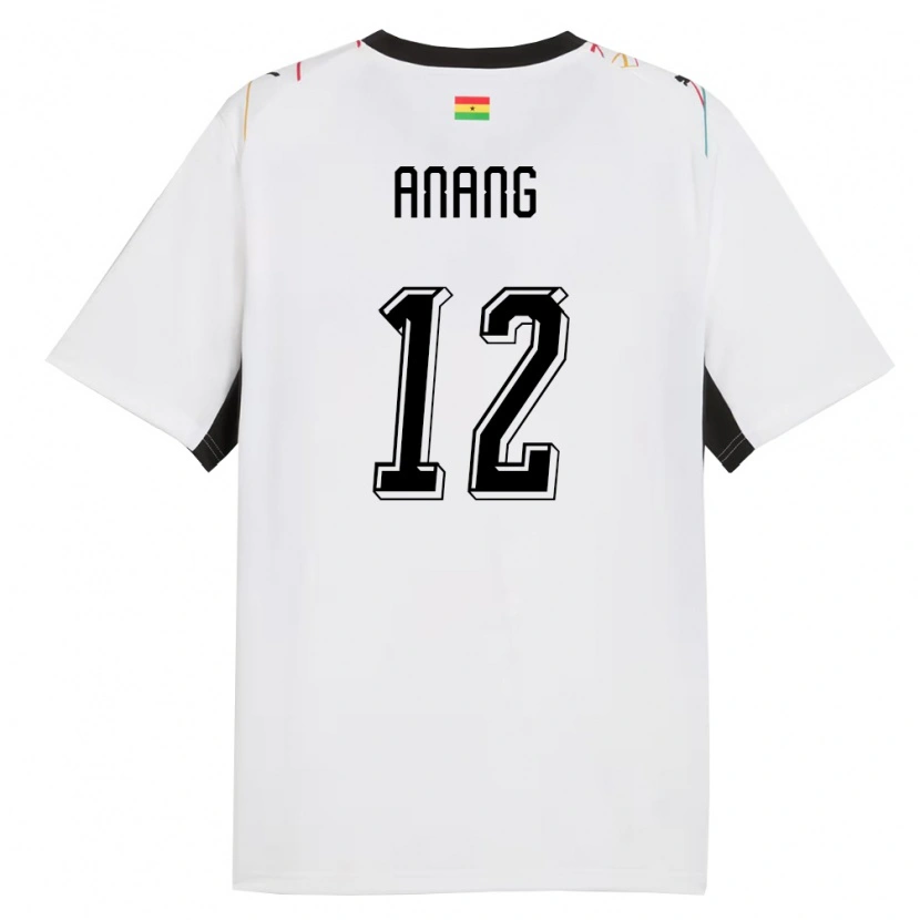 Danxen Dámské Ghana Joseph Anang #12 Bílá Černá Žlutá Domů Hráčské Dresy 26-28 Dres
