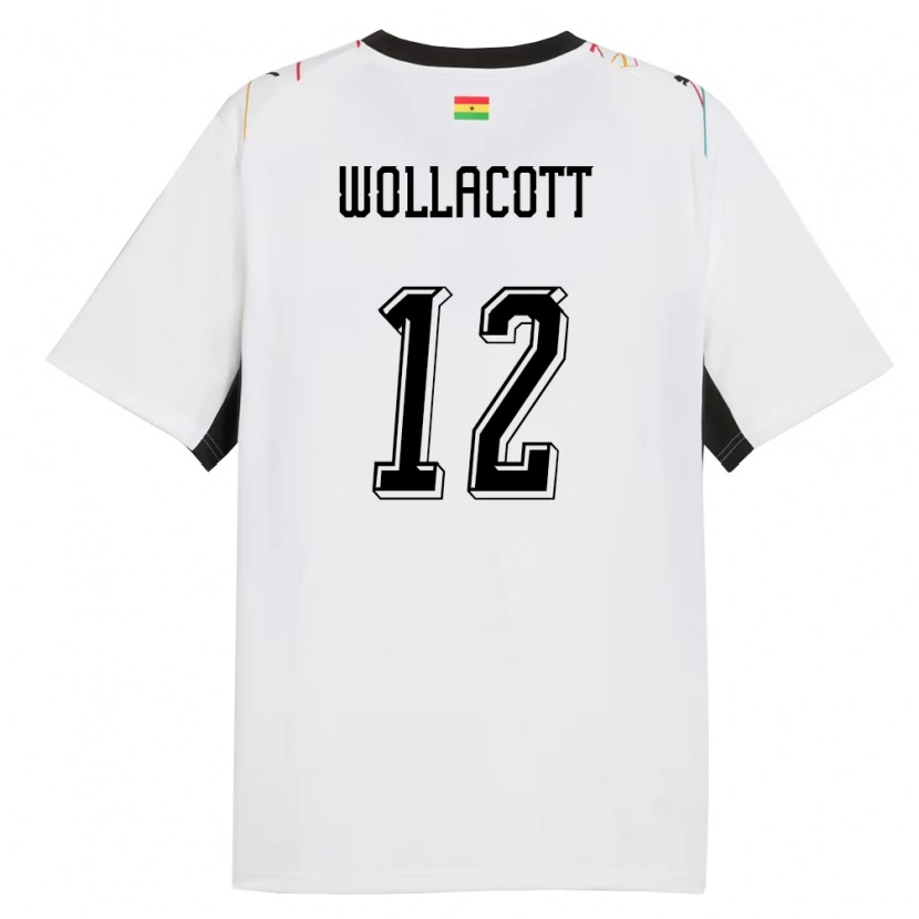 Danxen Dámské Ghana Joe Wollacott #12 Bílá Černá Žlutá Domů Hráčské Dresy 26-28 Dres