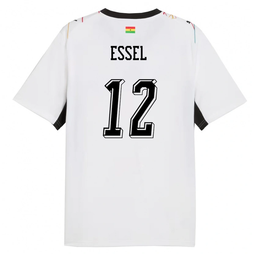 Danxen Dámské Ghana Aaron Essel #12 Bílá Černá Žlutá Domů Hráčské Dresy 26-28 Dres
