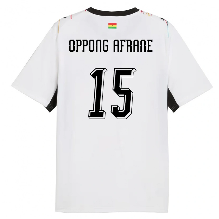 Danxen Dámské Ghana David Oppong Afrane #15 Bílá Černá Žlutá Domů Hráčské Dresy 26-28 Dres