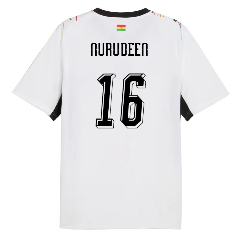 Danxen Dámské Ghana Abdul Nurudeen #16 Bílá Černá Žlutá Domů Hráčské Dresy 26-28 Dres
