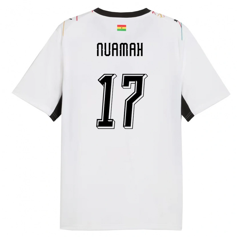 Danxen Dámské Ghana Ernest Nuamah #17 Bílá Černá Žlutá Domů Hráčské Dresy 26-28 Dres