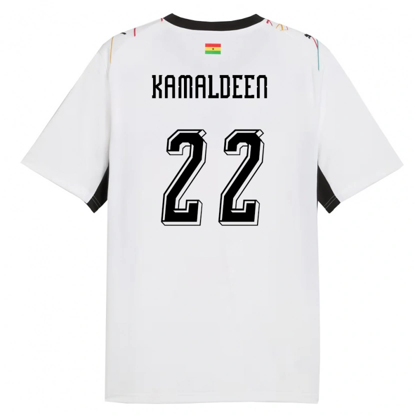 Danxen Dámské Ghana Kamaldeen Sulemana #22 Bílá Černá Žlutá Domů Hráčské Dresy 26-28 Dres
