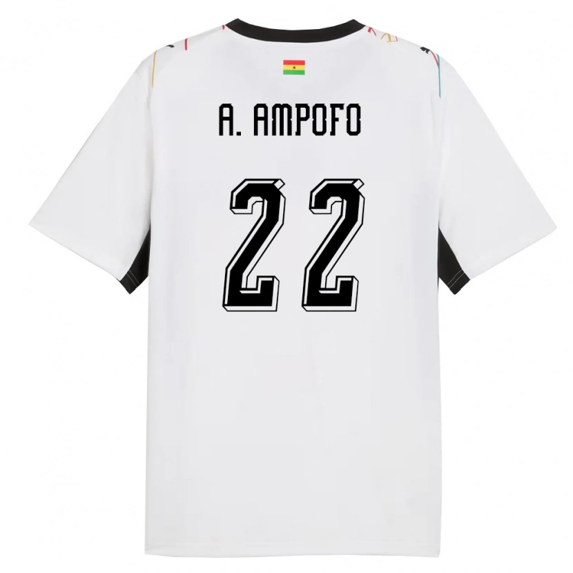 Danxen Dámské Ghana Eugene Amankwah Ampofo #22 Bílá Černá Žlutá Domů Hráčské Dresy 26-28 Dres