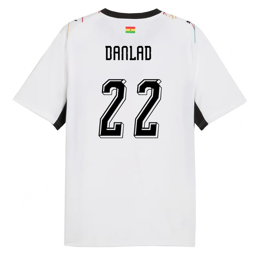 Danxen Dámské Ghana Ibrahim Danlad #22 Bílá Černá Žlutá Domů Hráčské Dresy 26-28 Dres