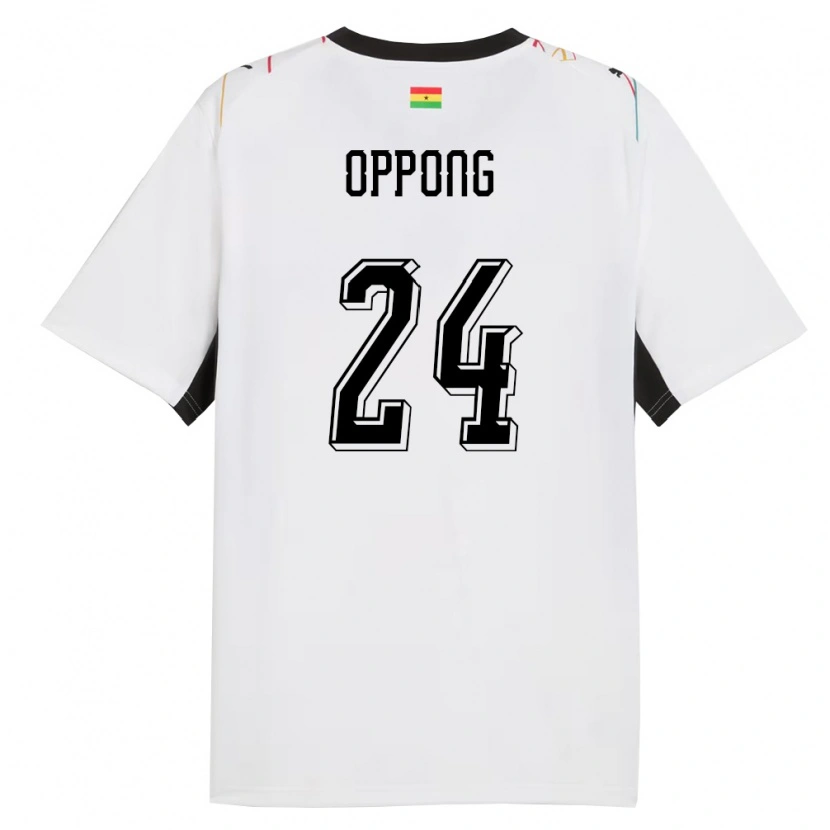 Danxen Dámské Ghana Kojo Peprah Oppong #24 Bílá Černá Žlutá Domů Hráčské Dresy 26-28 Dres
