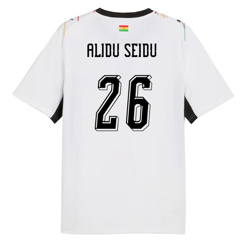 Danxen Dámské Ghana Alidu Seidu #26 Bílá Černá Žlutá Domů Hráčské Dresy 26-28 Dres