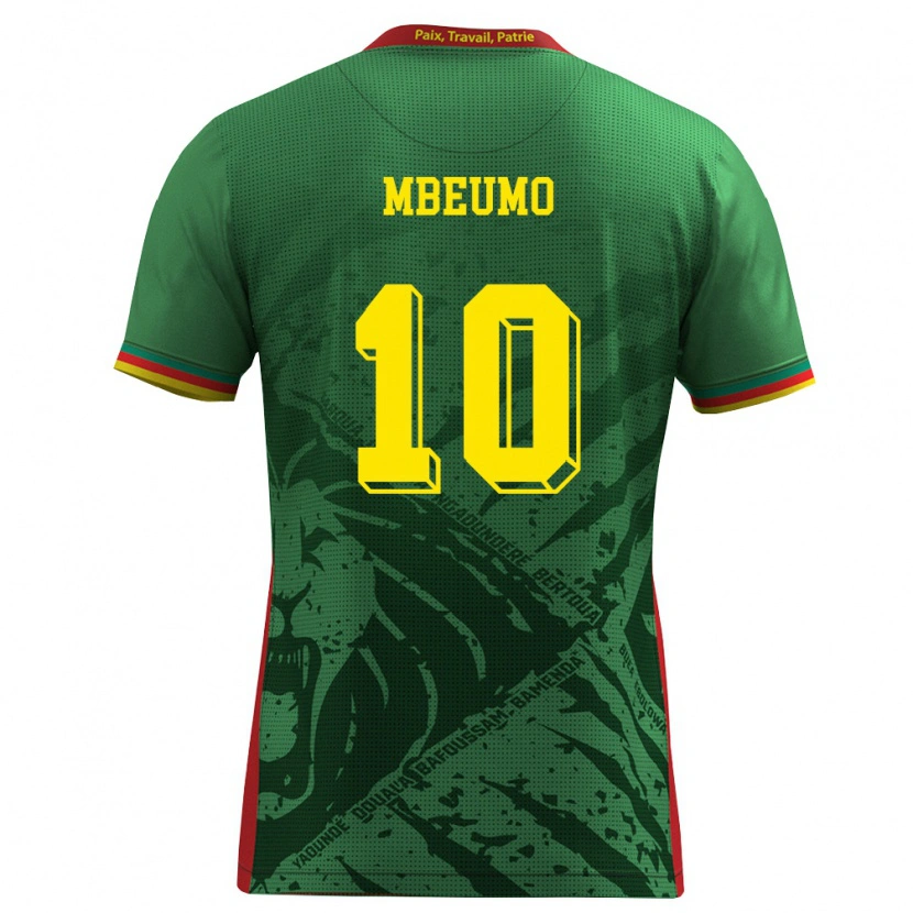 Danxen Dámské Kamerun Bryan Mbeumo #10 Zelená Žlutá Červená Domů Hráčské Dresy 26-28 Dres