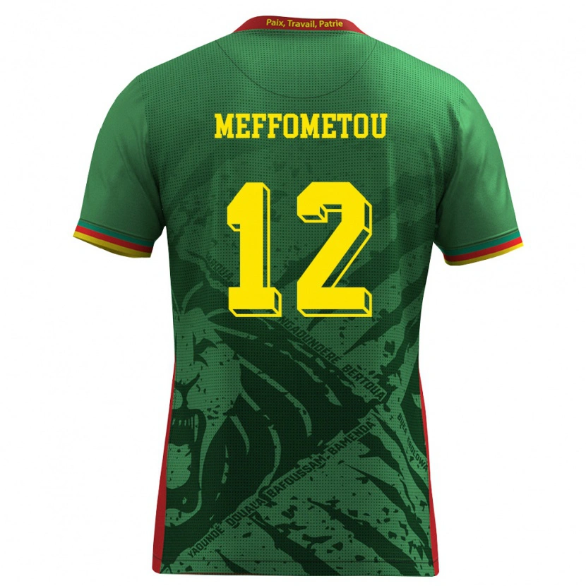 Danxen Dámské Kamerun Falonne Meffometou #12 Zelená Žlutá Červená Domů Hráčské Dresy 26-28 Dres