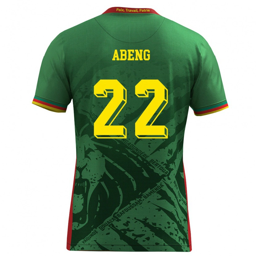Danxen Dámské Kamerun Julliard Abeng #22 Zelená Žlutá Červená Domů Hráčské Dresy 26-28 Dres