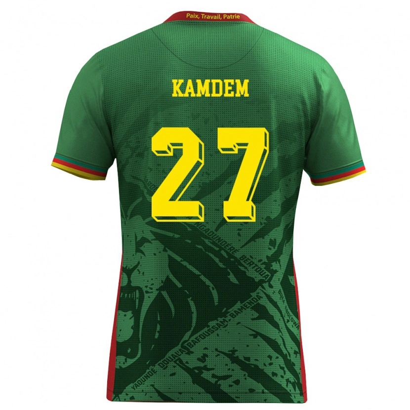 Danxen Dámské Kamerun Arnold Maël Kamdem #27 Zelená Žlutá Červená Domů Hráčské Dresy 26-28 Dres