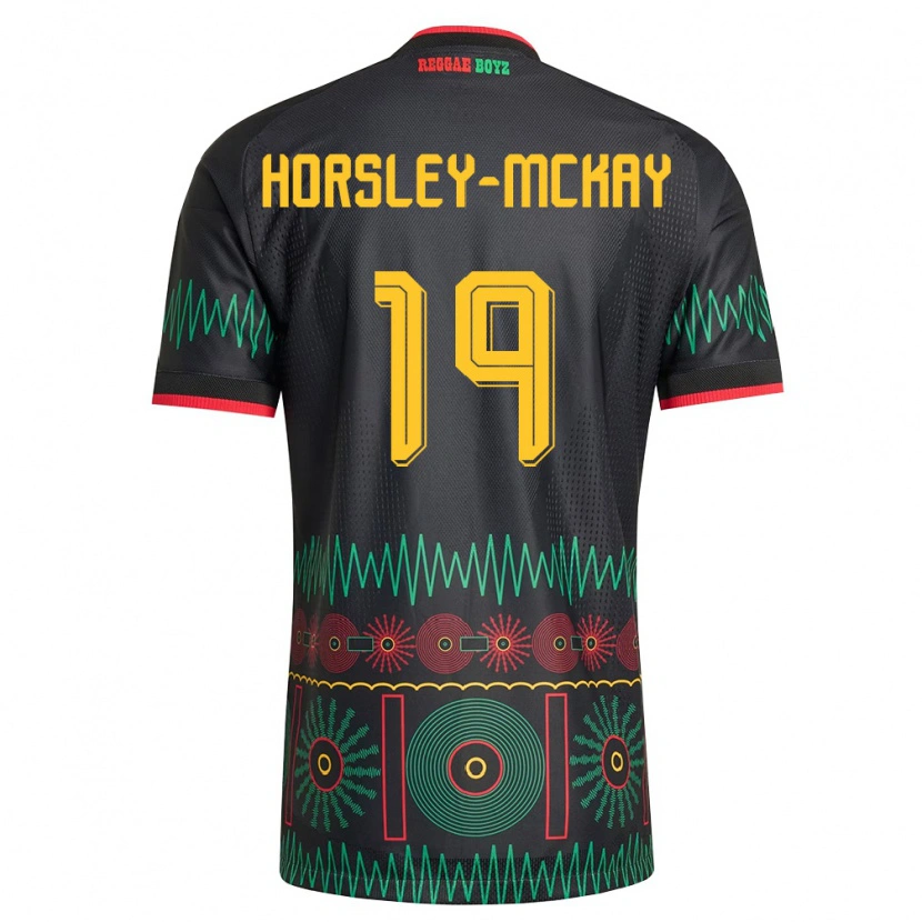 Danxen Dámské Jamajka Kyron Horsley-Mckay #19 Černá Červená Žlutá Daleko Hráčské Dresy 26-28 Dres