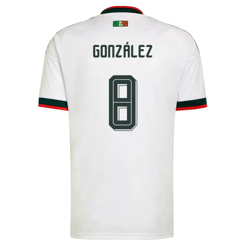 Danxen Dámské Mexiko Ricardo González #8 Bílá Vínová Zelená Daleko Hráčské Dresy 26-28 Dres