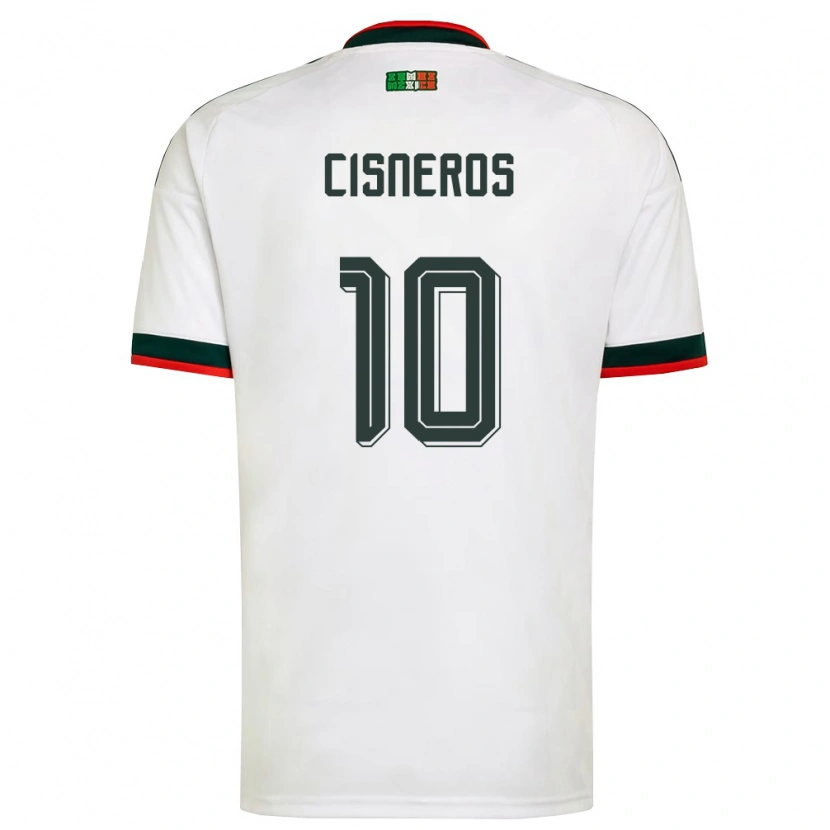 Danxen Dámské Mexiko Santiago Cisneros #10 Bílá Vínová Zelená Daleko Hráčské Dresy 26-28 Dres