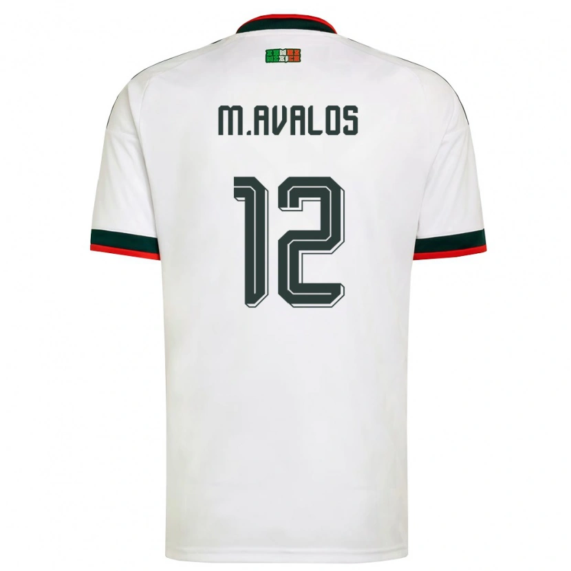Danxen Dámské Mexiko Marcelo Ávalos #12 Bílá Vínová Zelená Daleko Hráčské Dresy 26-28 Dres
