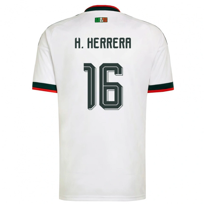 Danxen Dámské Mexiko Hector Herrera #16 Bílá Vínová Zelená Daleko Hráčské Dresy 26-28 Dres