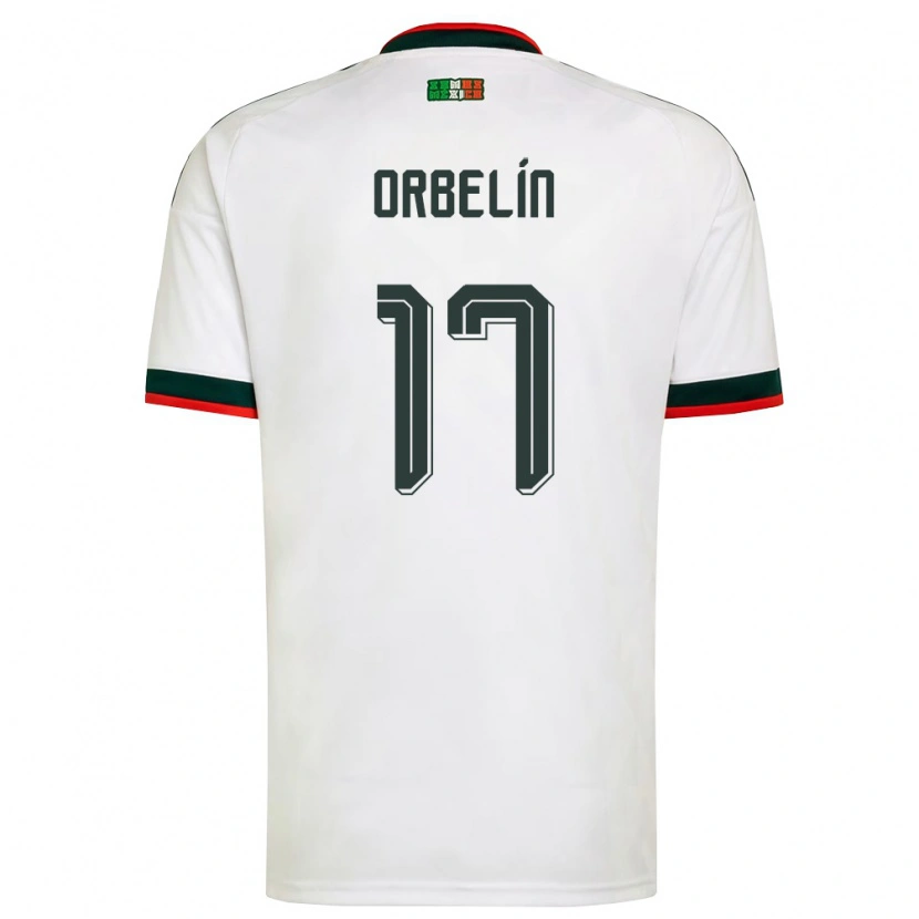 Danxen Dámské Mexiko Orbelín Pineda #17 Bílá Vínová Zelená Daleko Hráčské Dresy 26-28 Dres